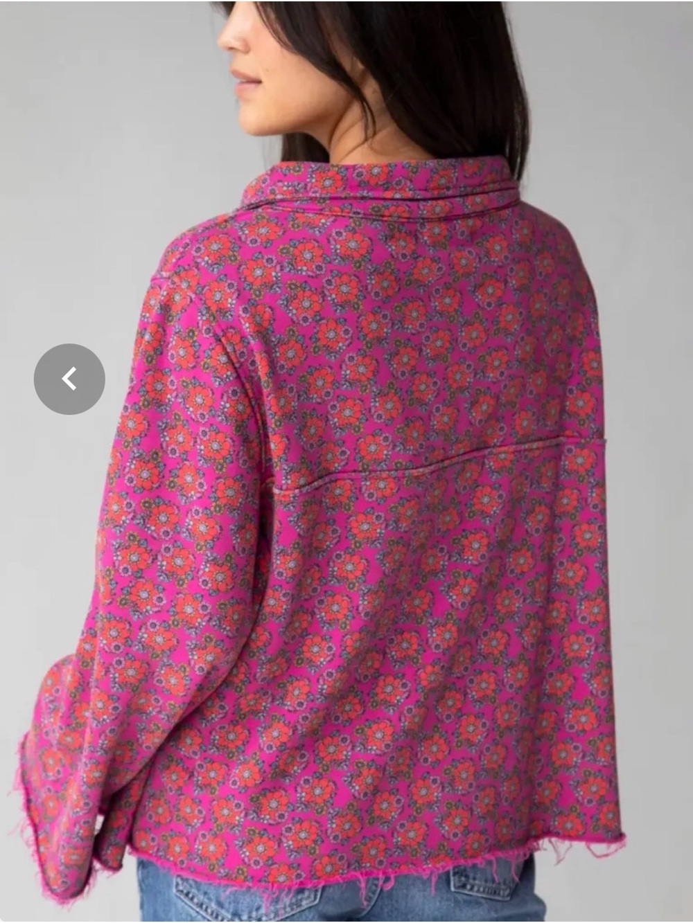 NATURAL LIFE Pink Floral Half-Zip Pullover - Picture 3 of 9